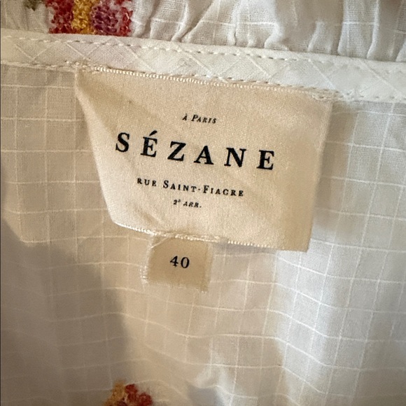 Sezane Donna Floral Embroidered Top Size L - Picture 5 of 6